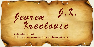 Jevrem Kreclović vizit kartica